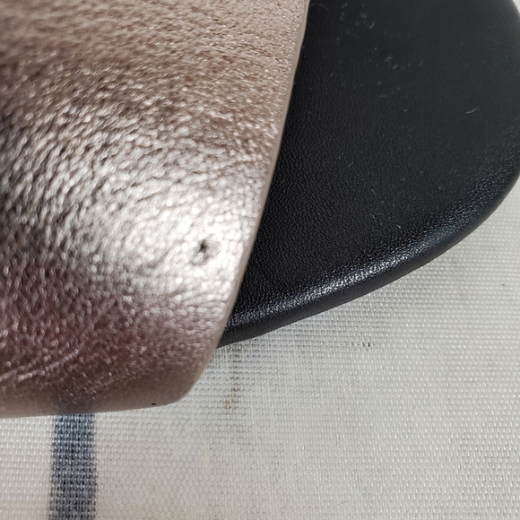 Dolce Vita Rocko Metallic Leather Mule Slides Rose  Gold Pewter Size 8.5 - Picture 16 of 16